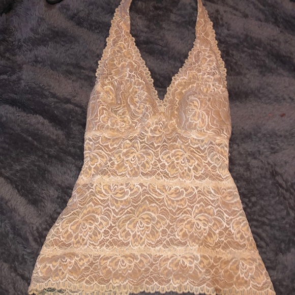 Cache Tops - Halter top cream and lace Cache Tops - Halter top cream and lace